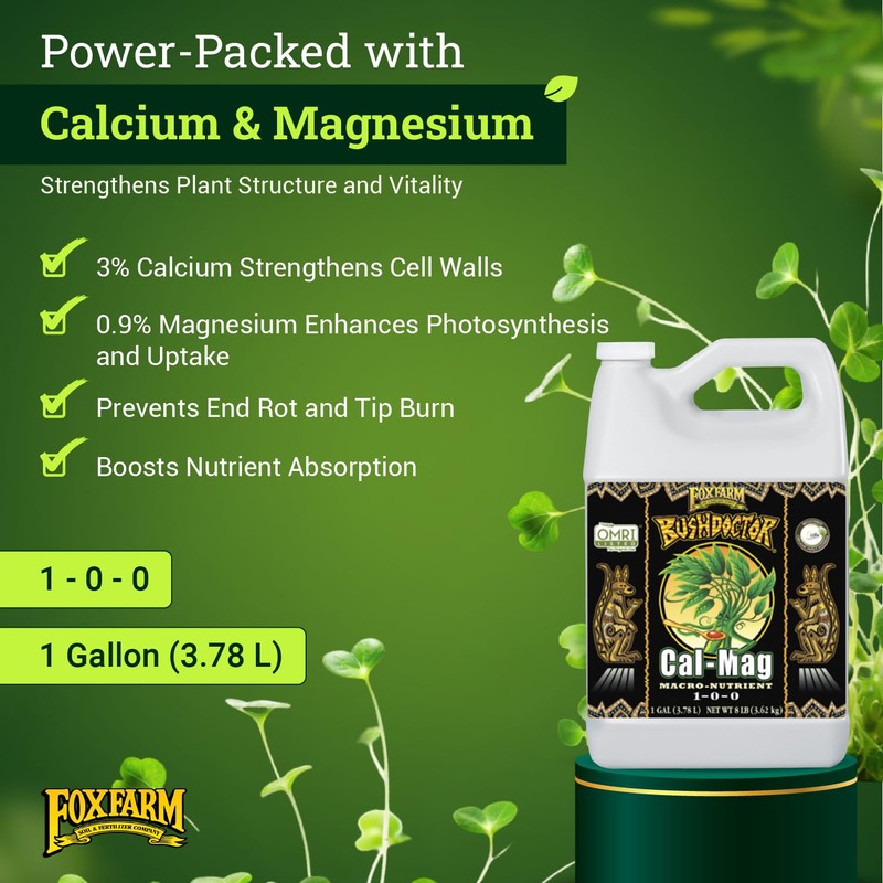 FoxFarm BushDoctor Cal-Mag - Liquid Calcium & Magnesium Supplement, Prevents