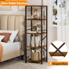 Furologee 5 Tier Tall Bookshelf, Rustic Narrow Bookcase, Display Standing
