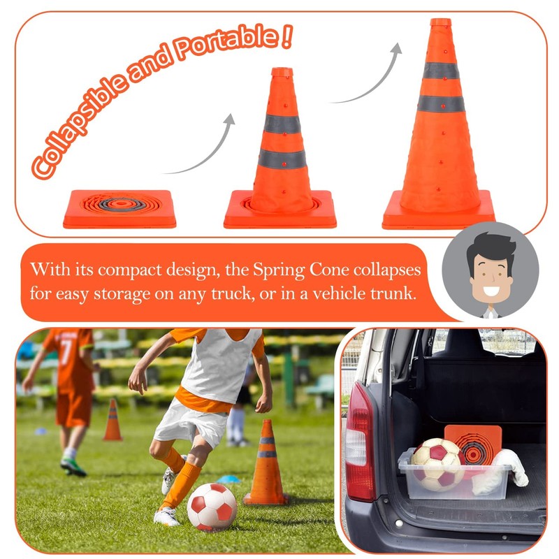 18'' inch Collapsible Traffic Safety Cones, 1 pcs Multi Purpose