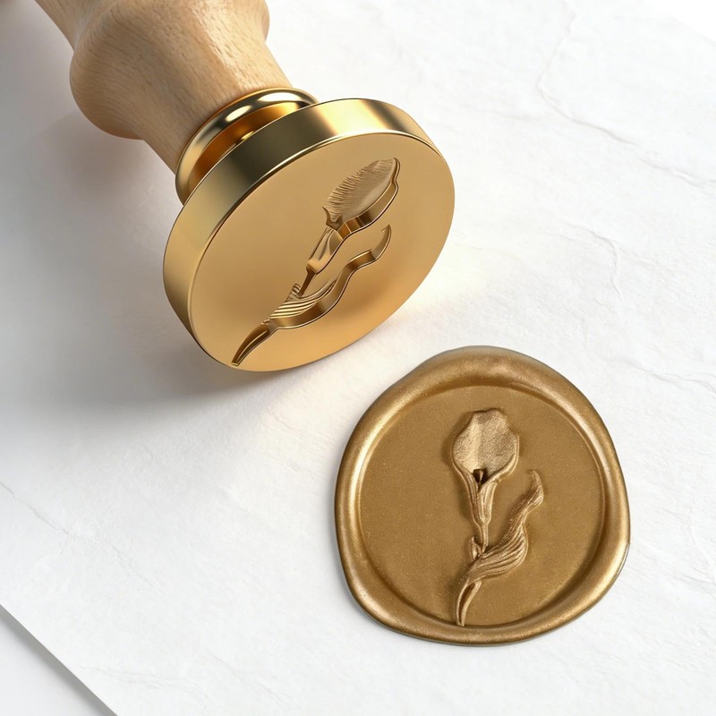 Calla Lily Wax Seal Stamp, Floral Wax Stamp for Wedding