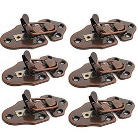Lheng Metal Table Locks Dining Training Table Buckles Connectors Table Leaf Hardware Accessories Iron Red Bronze Plating 6Pcs