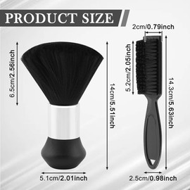 3pcs Barber Brush Neck Duster Soft Barber Face Cleaning Hairbrush Removes Loose Hair from Neckline and Ears Barbers Duster Tool(COLOR:black)