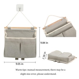 Fonyiunce Pack of 2 Hanging Organisers, Hanging Storage, High Capacity Foldable Wall Organiser, 3 Compartments with Sticky Hooks, Wall Organiser, Hanging Organiser, Bathroom Door Hanging Organiser for