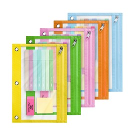 Mr. Pen- Pencil Pouch, 5 Pack, Pencil Pouches with Clear Windows on Both Sides, Clear Zipper Pencil Pouch for 3 Ring Binder Pencil Pouch, Pencil Case for Binder Pouch, 3 Ring Binder Pouch