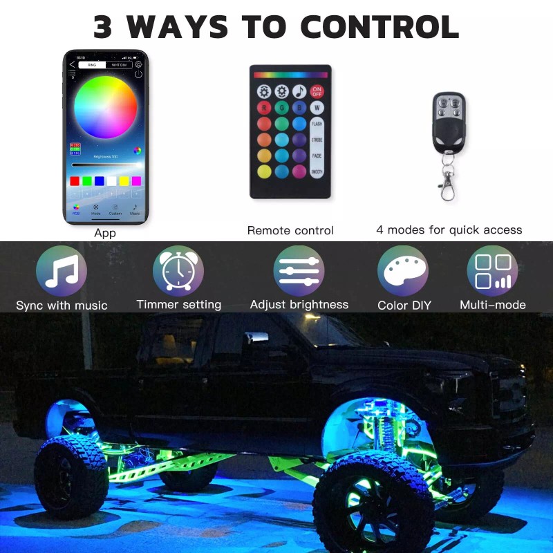 KEEPDSGN For JEEP Wrangler 10 Pods RGB LED Rock Lights