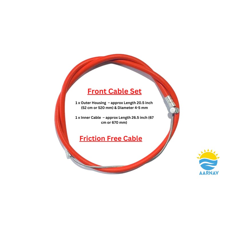 AARNAV Red Brake Cable Set FRONT REAR BMX MTB BIKE