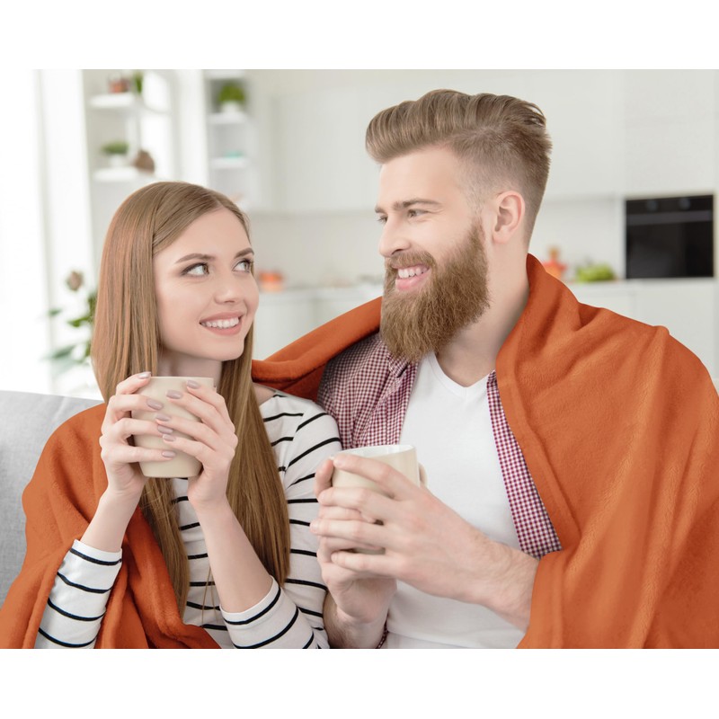 Utopia Bedding Utopia Bedding Fleece Blanket Queen Size Burnt Orange