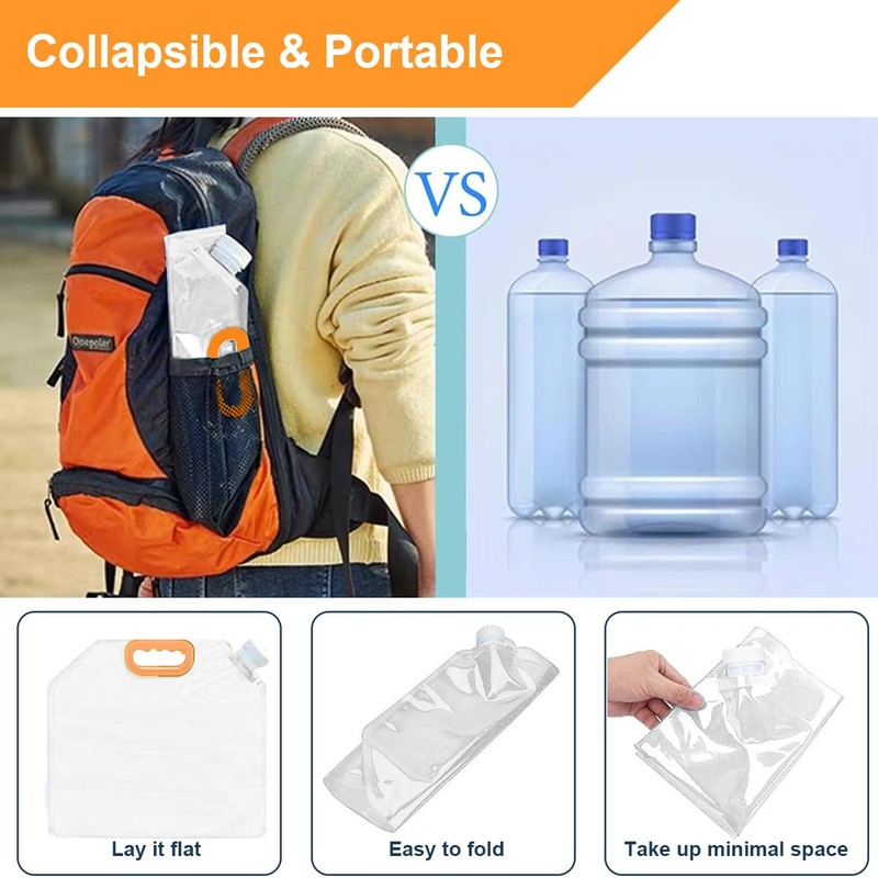 Ruayia Foldable Water Canister, 2.5 L, Pack of 2, Water