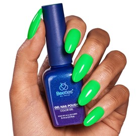 Beetles Neon Green Gel Nail Polish, Bright Green Gel Polish Soak Off Uv LED Nail Lamp Green Nail Polish Manicure Salon DIY Gel