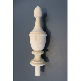 7 3/8 x 2 1/4 Wooden Urn Style Finial. Wood Choice: Soft Maple, Red Oak, Cherry, Mahogany. #71 (Oak)