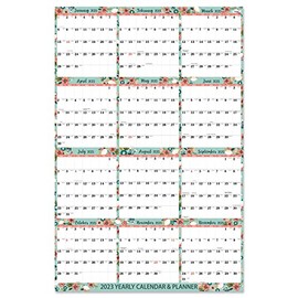 2023 Wall Calendar - Yearly Wall Calendar 2023, Year Calendar 2023 with Julian Date January 2023 - December 2023, Paper Folded Wall Calendar, Large Wall Calendar with 12 Months One Page, Vertical, 22.4" x 34.6"
