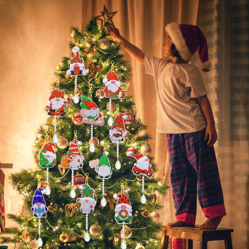 HEYIDAMAI Diamond Painting Children's Christmas, Set of 12 5D Diamond