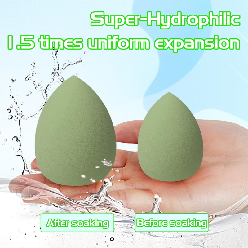 Makeup Sponge Set, 4-8 Pieces, Multi-Colour (Green)