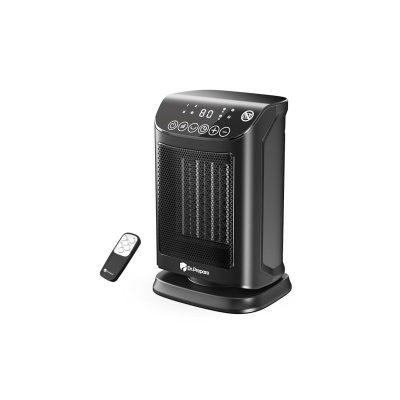 DR.PREPARE 1500W Small Space Heater for Indoor Use, Portable PTC