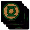 Green Lantern Logo Low Profile Novelty Cork Coaster Set