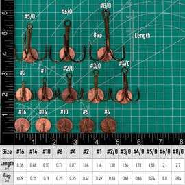 Dr.Fish 30 Pack Treble Hooks Bronze Round Bend Fishing Triple Hook Surf Fishing Catfish Bass Tuna Salmon Walleye Replacement Stinger Hook Freshwater Saltwater #1