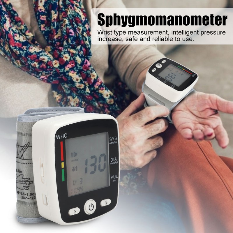Wrist Type Automatic Sphygmomanometer Electronic Blood Pressure Monitor Meter Monitoring