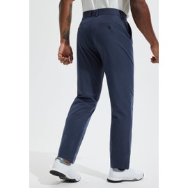 Libin Men's Golf Pants 34" Classic Fit Quick Dry Lightweight Stretch Comfy Straight Leg Dress Work Office Business Casual Outfits for Men Water Resistant, Navy, 36W x 34L