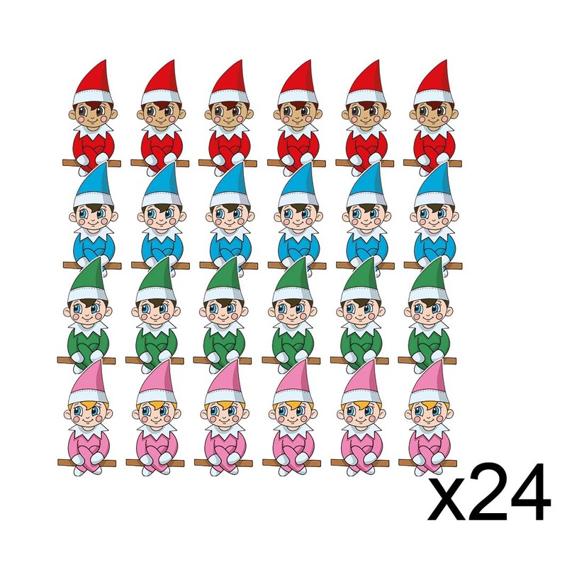 AK Giftshop Christmas Elf Mix Cupcake Toppers Party Food Decorations