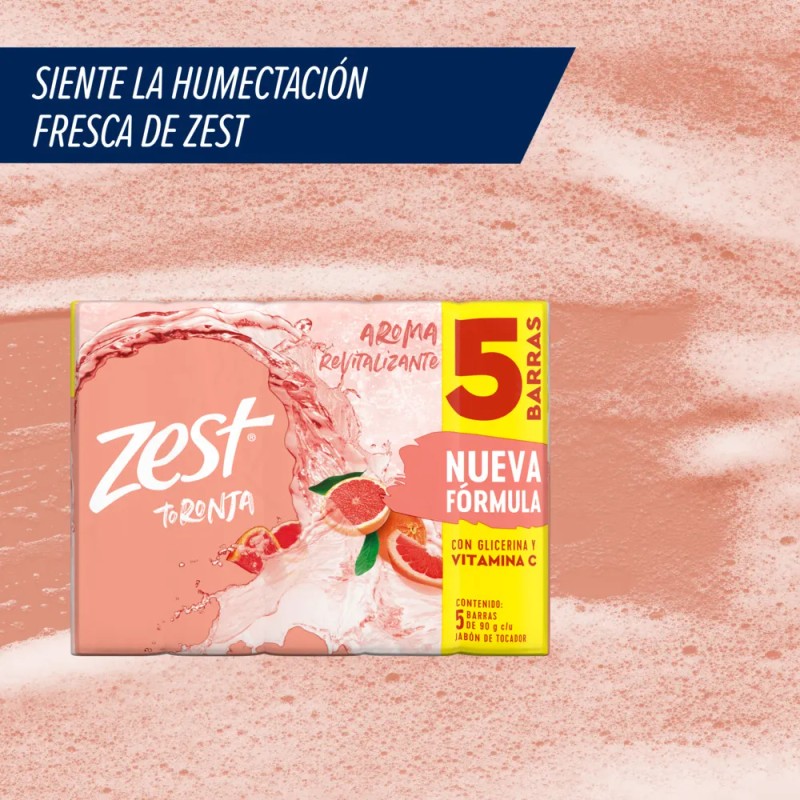 Zest Jabón Barra Toronja Albahaca 5x90