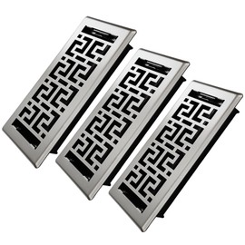 Floor Register 4x10 Inches - 3 Pack Heavy Duty Walkable Steel Floor Vents Easy Adjust Air Supply Lever Decorative Floor Vent Covers for Home Floor/Room/Sidewalk