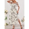 MEROKEETY Women's 2025 Summer Short Sleeve Floral Tulle Dress Square