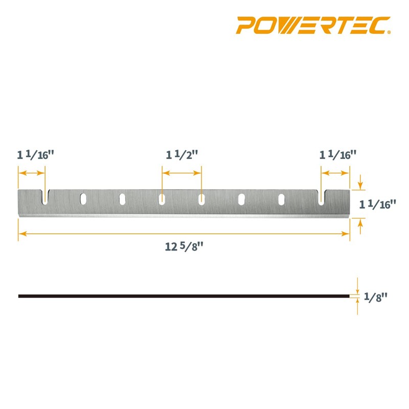 POWERTEC 12-1/2 Inch Planer Blades for DeWalt DW733 Planer, Replacement