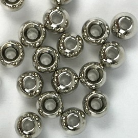 Aventik 50pc Brass Beads Tapered Hole Fly Tying Materials Lure Jig 10 Colors / 5 Sizes Fly Fishing (Nickle, 2.8 mm (7/64"))