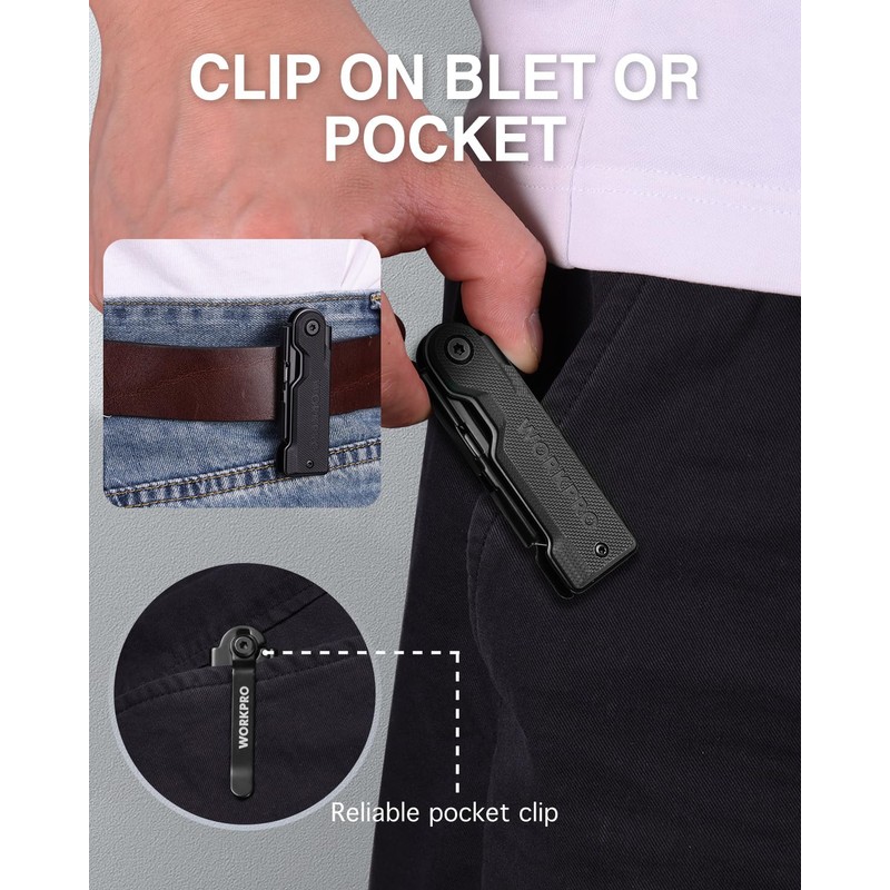 WORKPRO 3-Pack Folding Utility Knife Set, G10 Handle Box Cutter