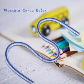 Haosie 60cm Flexible Ruler, Flexible Curve Ruler, Double Sided Ruler, for Drafting Engineering Drawing