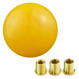 Arenbel Car Gear Shifter Lever Knob Polished Ball Shift Stick Handle Replacement Fit Most Manual Auto Vehicles, Yellow
