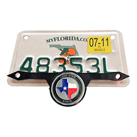 MotorDog69 Black License Plate Mount Bundle with Texas The Lone Star State