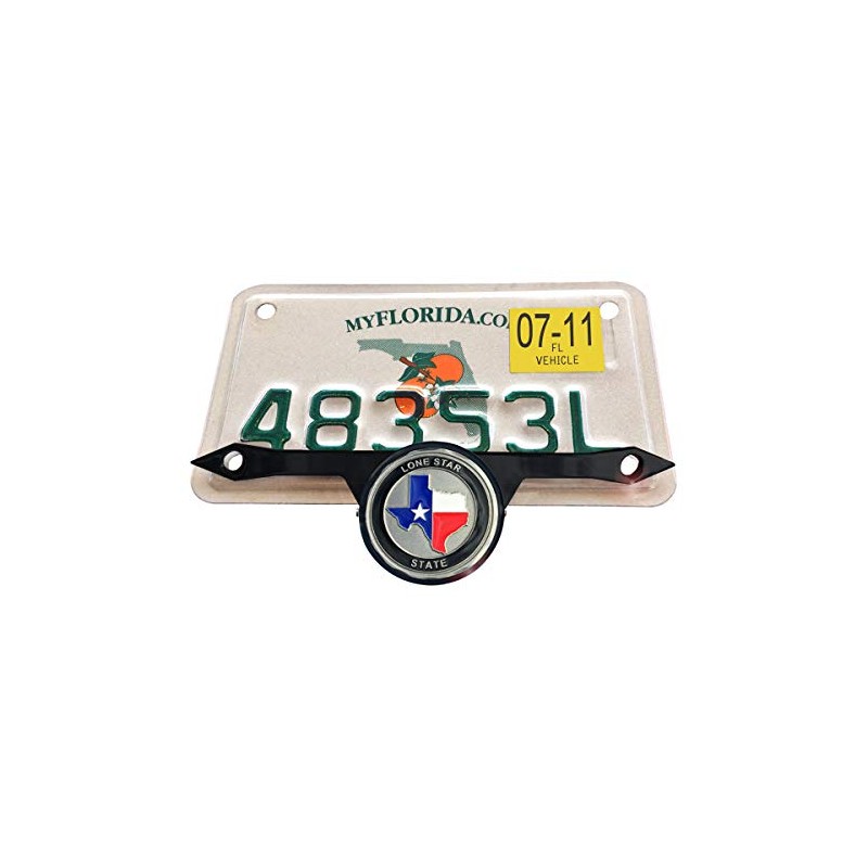 MotorDog69 Black License Plate Mount Bundle with Texas The Lone