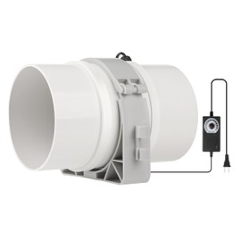 MEOZRI 6 InchInline Duct Ventilation Fan Pipeline Pressurization Exhaust Fan with Speed Controller 420 CFM Copper Motor for Bathroom Grow Tents Hydroponics