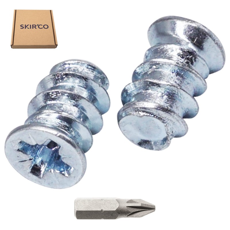 SKIR'CO (50 pcs) Zinc Plated Euro Screws 5.8 x 9
