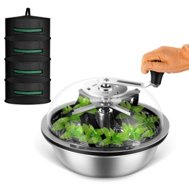 MELONFARM 13-Inch Bud Leaf Bowl Trimmer Twisted Spin Cut for Hydroponic Plant with Sharp Stainless Steel Blades, 4-Layer Plant Rack Included