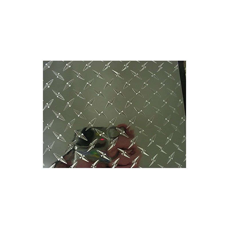 Roll of Diamond Plate Classic Sign Vinyl, with Self-Adhesive (Silver,