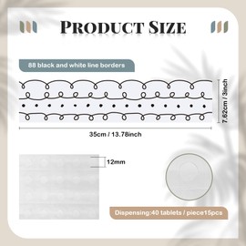 88 Pcs Bulletin Board Borders 101 Ft Black and White Dots Classroom Borders for Bulletin Board Squiggles and Dots Border Trim with 15 Sheet Glue Point Dots for Classroom Office Bulletin Board