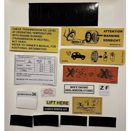 Unbranded Grand Wagoneer Complete 16 Decal Reproduction Set 1987-1991 For Jeep