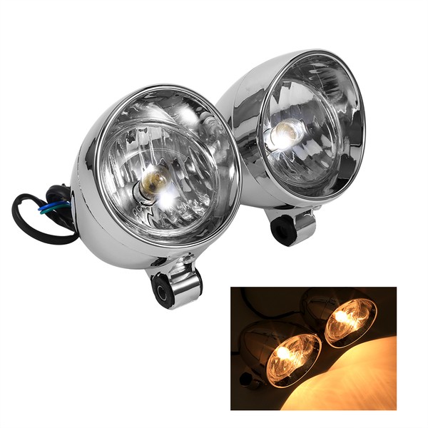 2PCS Motorcycle Headlights Motorbike Bullet Fog Light For Ducati