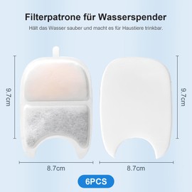 Cat Fountain Filter Sponges Replacement Filter for 4L Cat Fountain, 6 Pieces Carbon Filters and 12 Pieces Sponges Replacement Filter for Cats Water Fountain with Motion Sensor, Replacement Filter with