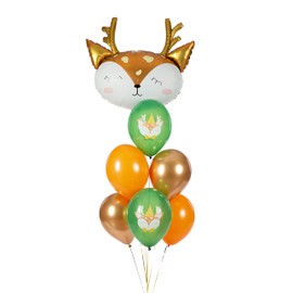Libetui 10 Balloons Cute Deer Birthday Children's Birthday Christmas Balloons Golden Christmas Decoration 30 cm Cute Deer