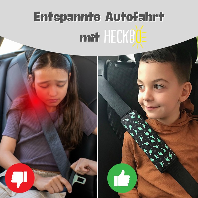 HECKBO 1 x car seat belt pad, dinosaur