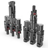 deleyCON PV4 Solar 3-Way Y Plug Pair 1500 V Male/Female