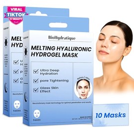 Mascarilla Facial De Hidrogel Fundente Con Ácido Hialurónico Hidratación Profunda Y Reafirmante, Piel De Cristal, Probada Por Dermatólogos, Cuidado...