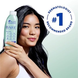 Head & Shoulders Champú anticaspa, hidratación calmante BARE, 1% piritiona de zinc, alivio del cuero cabelludo seco, libre de sulfatos, siliconas, tin