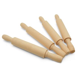 Wooden Mini Rolling Pin, 7 Inches Long, Pack of 6, Perfect for Fondant, Pasta, Children in The Kitchen, Play-doh, Crafting and Imaginative Play, by Woodpeckers