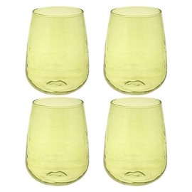 Karma Gifts, Catalina Stemless Wine Glass Celery, Set Of Four 16 ounces