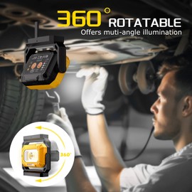 Keadeso 2 Pack Magnetic Work Light, 1500LM led work light, 4000mAh Rechargeable Work Light with 360°Rotating Magnetic Stand & Hook, 15 Modes, Magnetic flashlight for Car Repairing/Emergency/Camping