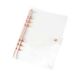 Clear A5 Binder Rose Gold 6 Rings Budget Binders Loose Leaf Folders Refillable S
